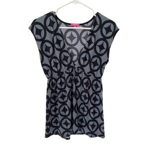 Curtsey Womens Black Gray Size M Tunic Sleeveless Top